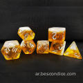 مجموعة نرد Bescon Beer Dice ، Novelty 7pcs Beerdice Polyhedral D&D DND Dice مجموعة من 7pcs ، الأبراج المحصنة والدربينز الزهر